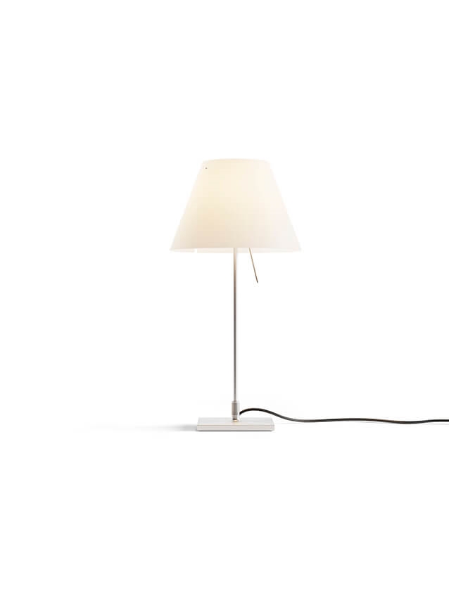 Costanzina bordlampe D13p/D13.pic.LED, alu/hvid